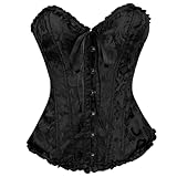 flintronic Damen Vollbrust Corsage, Bustier Lingerie, Korsett Top Gothic Vintage...