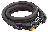 Prophete Zahlen-Spiralkabelschloss Schwarz 150 cm – 4-Zahlen-Kombination mit...