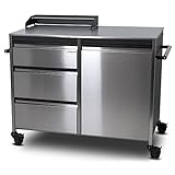 Grilltisch Big Buddy Outdoor Beistellwagen aus Edelstahl mit großer...