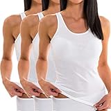 HERMKO 1310 3er Pack Damen Basic Tank Tops - 100% Bio-Baumwolle in Feinripp -...
