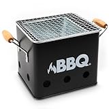 Rechteckiger Holzkohlegrill, Kompakter Tischgrill für Campingabenteuer,...