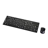 Amazon Basics – Tastatur-Maus-Set, volle Größe, kabellos, USB-Empfänger mit...