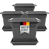 4er Set Pflanzkübel Groß Aussen XXL, Anthrazit Blumentopf Gross 48 cm,...