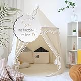 LIONHERZ® DAS ORIGINAL Spielzelt für Kinder, atmungsaktiv aus Baumwolle&Hanf |...