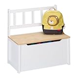 Relaxdays Kinderbank mit Stauraum, Klappdeckel, Rückenlehne, HxBxT: 55 x 57 x...