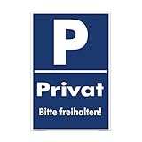 kleberio® Privatparkplatz Schild Kunststoff - Privat Bitte freihalten - 20 x 30...