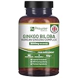 Ginkgo Biloba und Koreanischer Ginseng Tabletten 16000 mg 180 vegane Tabletten |...