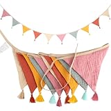 RISF Girlande Wimpelkette Kinderzimmer, 2.6m Wimpelkette Stoff, Wimpelkette...