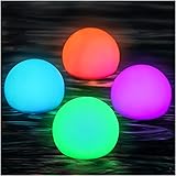 JONRRYIN Pool Lichter Schwimmend, 4 Stück Teichbeleuchtung, Poolbeleuchtung mit...