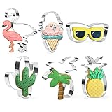 6 Stücke Sommer-Ausstecher-Set zum Backen – Flamingo, Palme, Ananas,...