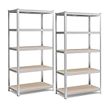 SONGMICS Schwerlastregal, 2er Set, Kellerregal, Lagerregal, 50 x 100 x 200 cm,...