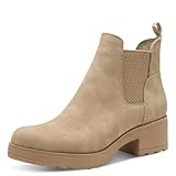 Marco Tozzi Damen Chelsea Boots mit Reißverschluss Vegan, Beige (Dune), 38 EU