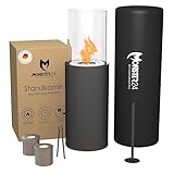 Monster24 runder freistehender Bio-Ethanol Stand-Kamin 80x26x26 cm | schönes...