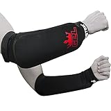 Meister MMA elastischer Unterarmschutz mit Gelpolster - 1 Paar - Schwarz - L/XL