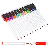 qijiefenCC 12 Stück Whiteboard Marker,Magnetische Whiteboard Stifte,Trocken...