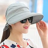 Sonnenhut Damen Sonnenschutz Strandhut mit Reißverschluss Sommerhut Breite...