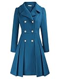GRACE KARIN Damen einfarbig casual style Mantel Langarm Wintercoat Doppelknopf...