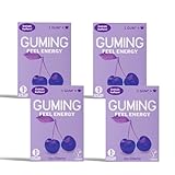 GUMING 40x Energy Kaugummi Icy Cherry mit Koffein/Gum, Guarana, Vitamin C & B6,...