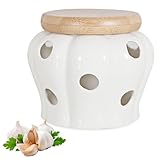 PRITOK Knoblauch Aufbewahrung mit Deckel: Ø 13 cm Knoblauch Aufbewahrung...