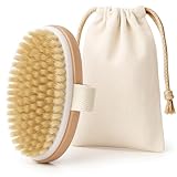 LAC FOR YOU Trockenbürste Körper aus Holz – Körperbürste Naturborsten für...