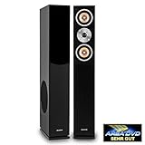 auna Linie 501 FS BK - 3-Wege Standlautsprecher Boxen, Passive HiFi Lautsprecher...