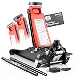 Arebos 3T Hydraulischer Rangierwagenheber flach | Unterfahrhöhe 75-505 mm |...