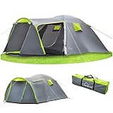 Campela 3 4 Personen Zelt wasserdicht 3000mm mit Vorzelt & Moskitonetz –...