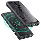 Wireless Solar Powerbank 30800mAh Power Bank mit 5 in 1 Output QC4.0 25W PD...