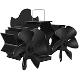 PlayDen Magnetischer Kaminventilator, Doppelkopf-Ofenventilator mit 12 Flügeln,...