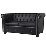 Tidyard Chesterfield Sofa 2-Sitzer Lounge Ledersofa Couch Sofagarnitur Vintage...