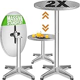 Casaria Stehtisch 2er Set Klappbar Höhenverstellbar 70cm / 115cm Hoch Aluminium...