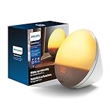 Philips Wake-up Light, farbige Sonnenaufgangssimulation, 20 Lichtstärken, 7...