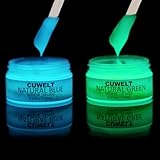 CUWELT Nachtleuchtend Acrylfarben Set, 2X100ml Fluoreszierende Leuchtfarben,...