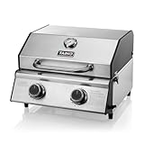 TAINO PLATINUM COMPACT Tischgrill 2 Brenner Gasgrill Edelstahl Kompakt Camping...