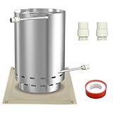 Froadp Poolheizung Edelstahl Feuertonne mit Heizspirale Ø32/38 mm 2 in 1...