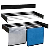 Vonia Wandtrockner Schwarz 80 x 40 cm – Wand-Wäschetrockner aus Aluminium mit...