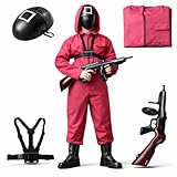 Costumed 4 in 1 - Squid Game Set Erwachsene für Fasching & Karneval & Halloween...