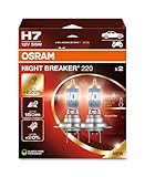 OSRAM NIGHT BREAKER 220, H7, +220% mehr Helligkeit, Halogen-Scheinwerferlampe,...