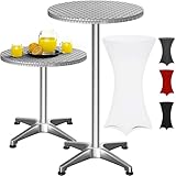 Casaria® 2in1 Stehtisch mit Husse Höhenverstellbar 70 cm / 115 cm Hoch...