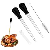 2 Stück Große Truthahn Bratenspritze mit Ölbürste Reinigungsbürste,TPR...