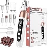 Maniküre/Pediküre Set, Nagelfräser, Kabellos Akku Elektrische Nagelfeile mit...