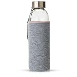 GERLINOVA Glas Trinkflasche - Sportflasche, Wanderflasche, Uniflasche &...