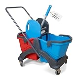 G.I.V. - Reinigungstechnik Putzwagen mit Wischmopp Presse - Doppelfahreimer mit...