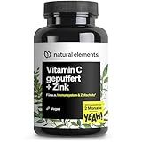 natural elements Vitamin C - 120 Kapseln - Hochdosiert mit 1000mg + 15mg Zink -...