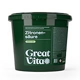 GreatVita Zitronensäure Monohydrat Granulat 5kg | Lebensmittelqualität, reine...