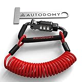 Autodomy Helmschloss Motorrad 150 cm Kabel | Schloss für Motorradhelm mit...