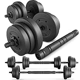 TREX SPORT Hanteln Set | 2er Set Kurzhanteln & Langhantel | 20kg 40kg Hantelset...