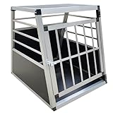 Hundebox Auto, 60x70x67.5cm Hundetransportbox Aluminium für Hunde Katzen, Groß...