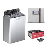 Harvia The Wall Saunaofen mit Steuerung EOS ECON und Saunasteinen 400V (Chrome,...