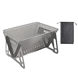 SK Wild Ones® Faltbarer Barbecue Camping Grill mit Tragetasche - holzkohlegrill...